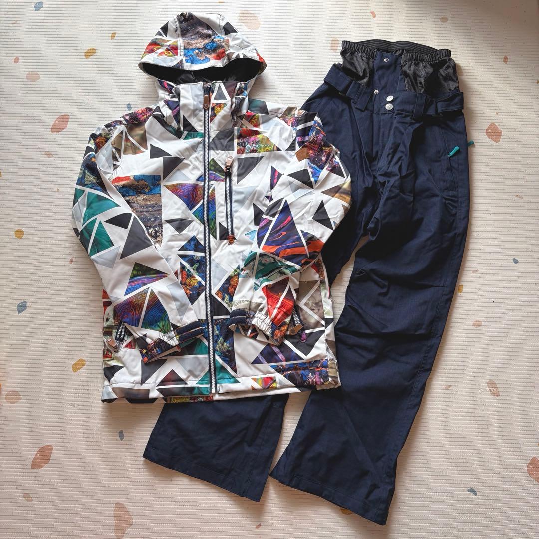 【美品 上下 S】スノボウェア S ホワイト ネイビー レディース