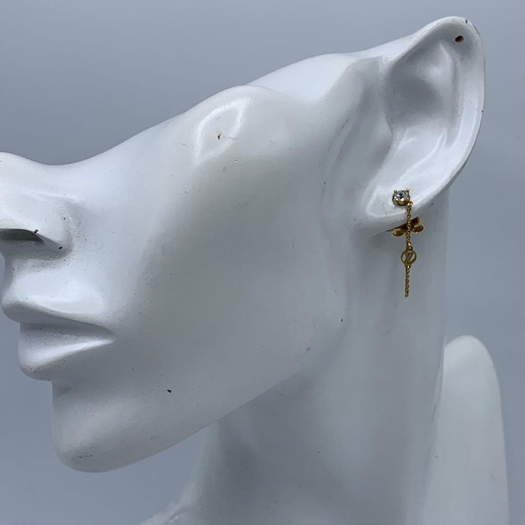 【美品】ルイヴィトン　ピアス　片耳　オシャレ　フープ　チェーン　 M00390