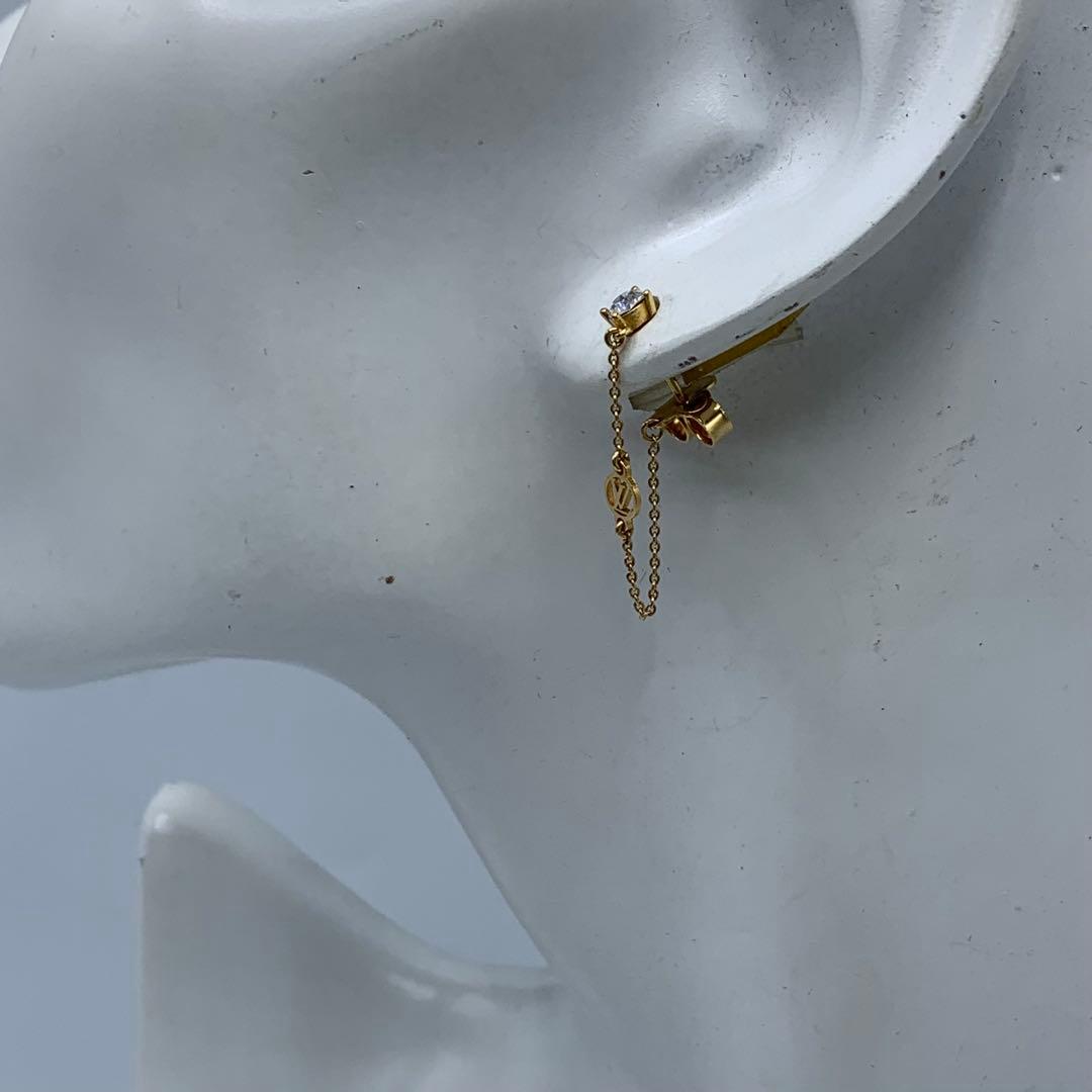 【美品】ルイヴィトン　ピアス　片耳　オシャレ　フープ　チェーン　 M00390