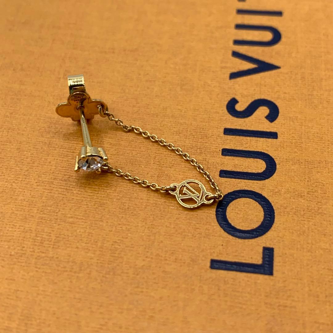 【美品】ルイヴィトン　ピアス　片耳　オシャレ　フープ　チェーン　 M00390