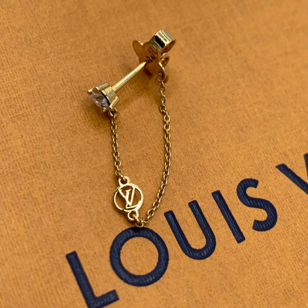 【美品】ルイヴィトン　ピアス　片耳　オシャレ　フープ　チェーン　 M00390