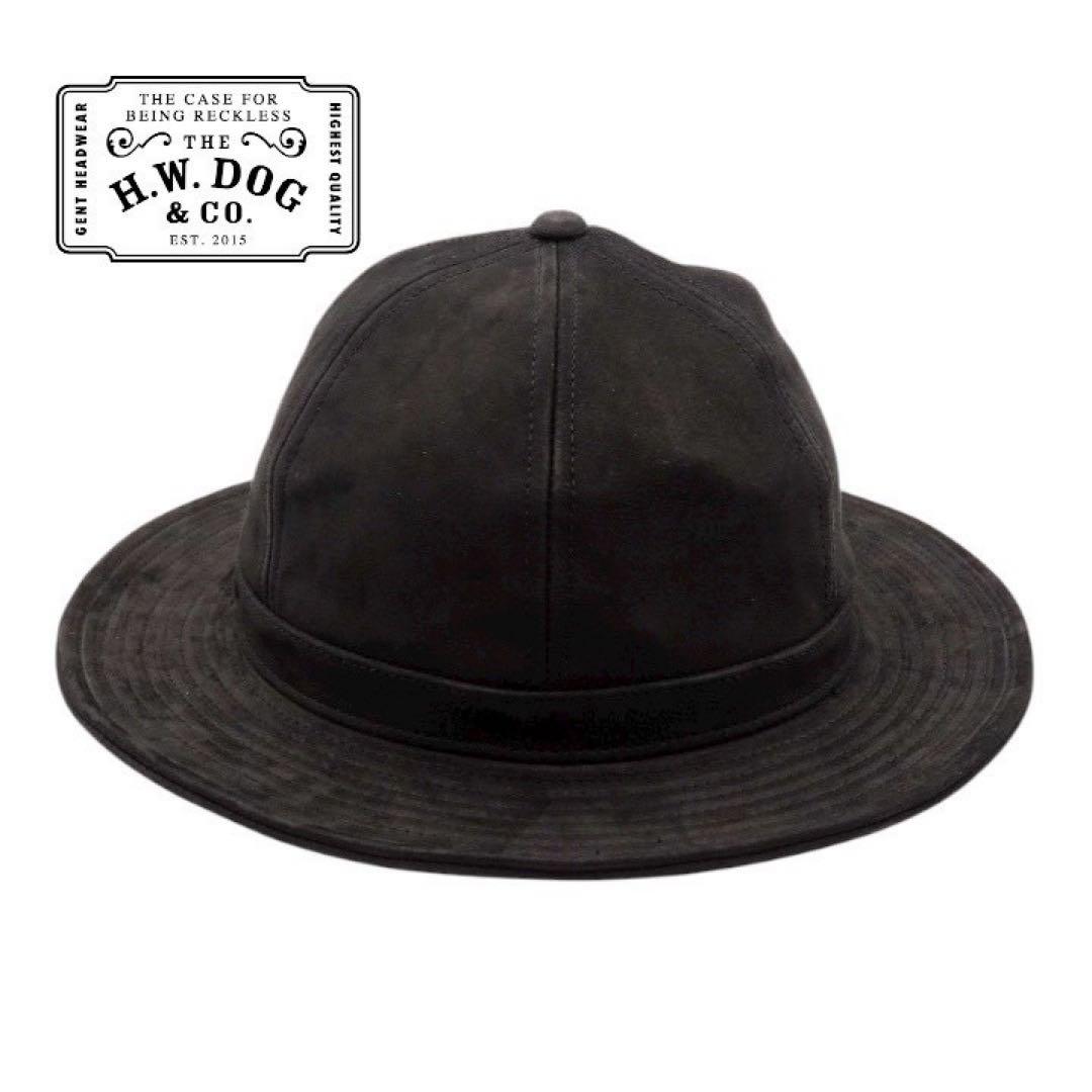 極美品　the h.w.dog&co オイルド加工ヌバックレザーハット 牛革