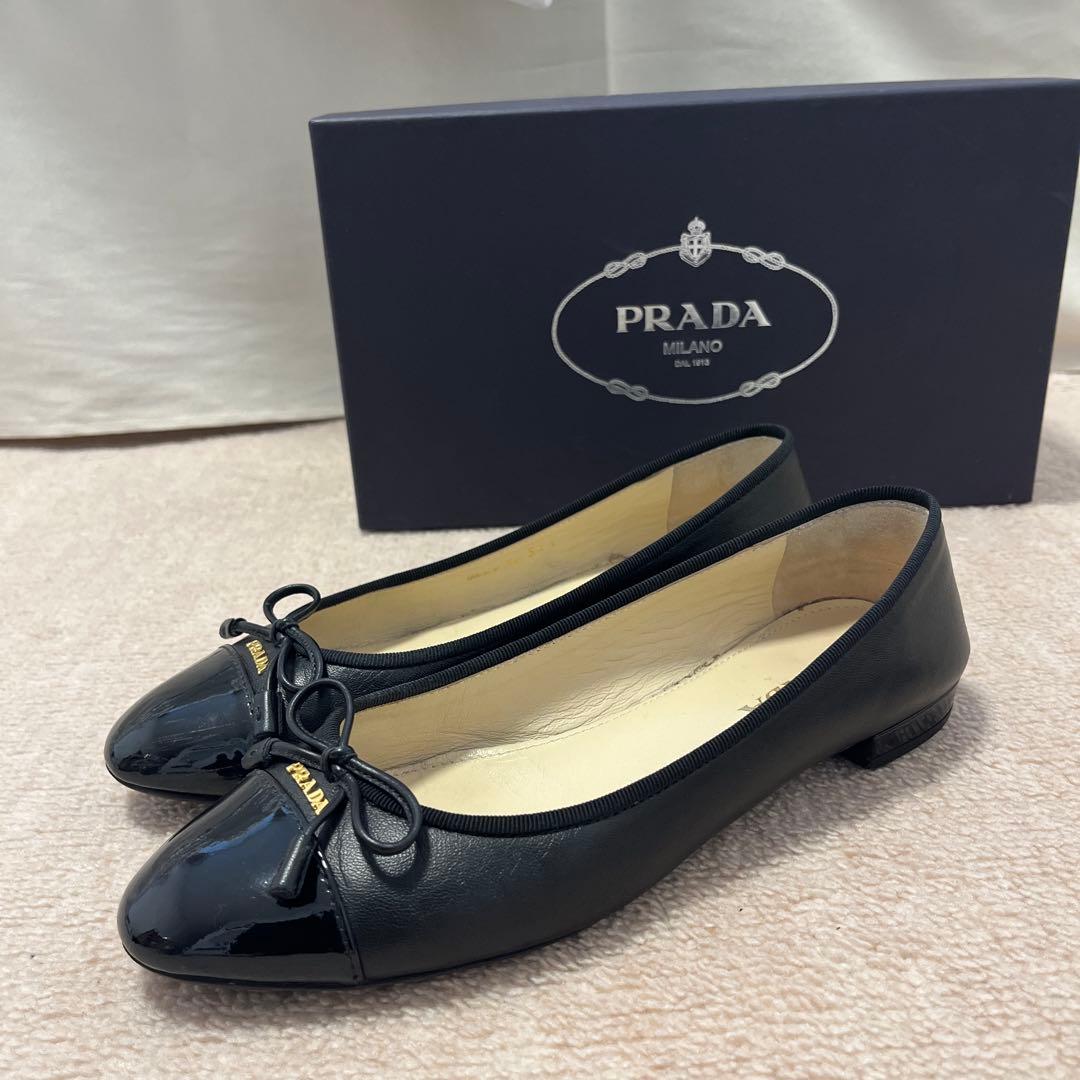 【coco】PRADA ブラック フラットシューズ　36.5