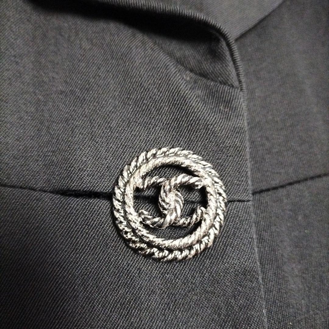 CHANEL 38(M)テーラードジャケット CCロゴボタン