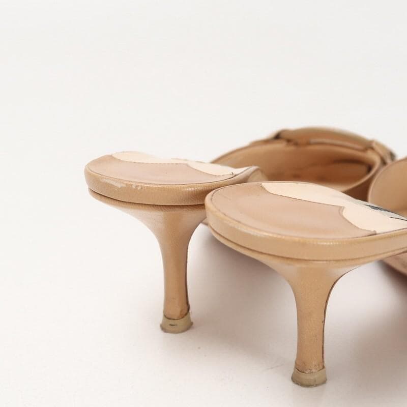 ジミーチュウ ポインテッドトゥ サンダル ミュール 39 約25cm ベージュ系