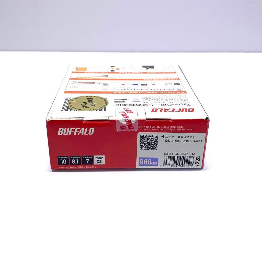 【新品】BUFFALO 外付けSSDドライブ SSD-PGC960U3-BA