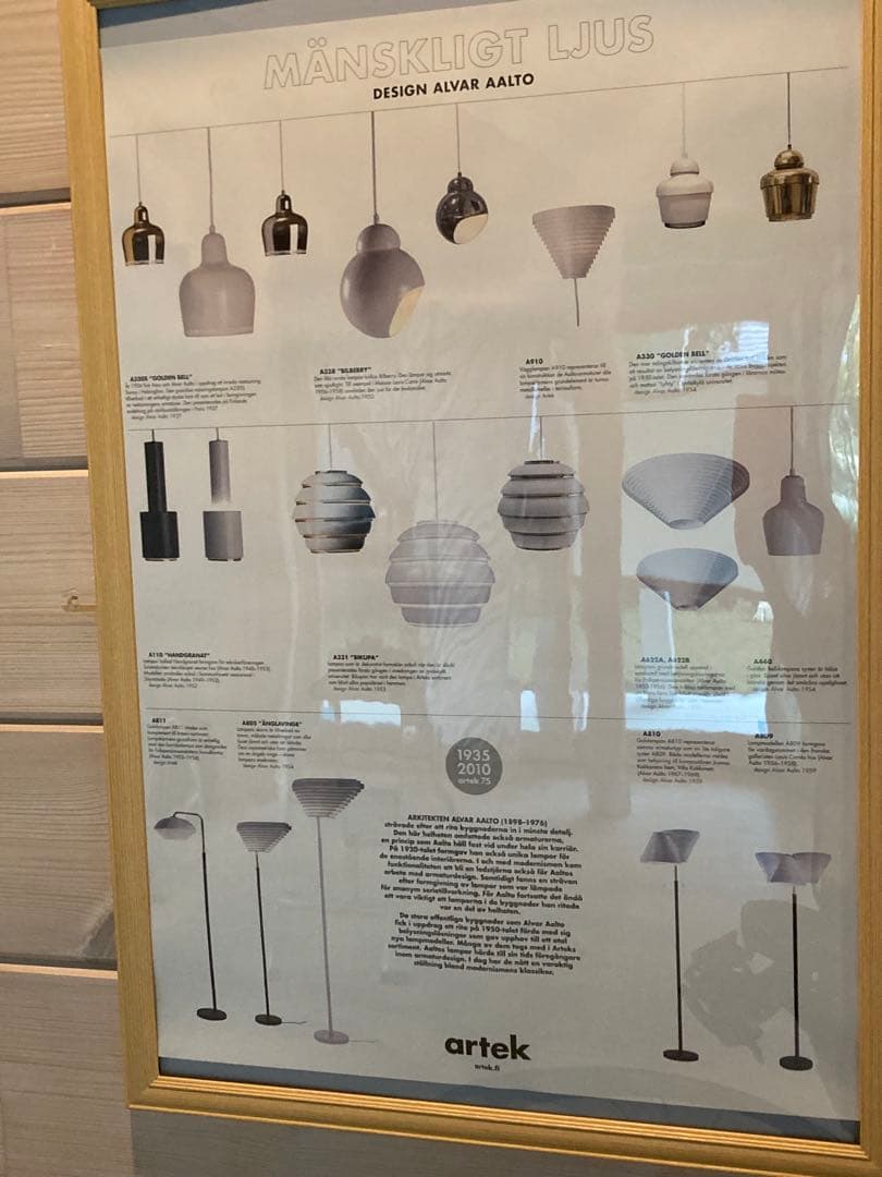 新春企画アルテックアアルトポスター 照明フィンランド語使用額装付き