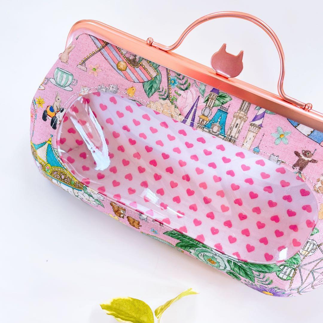 お取り置き／まちころ巾着＊巾着ポーチ／中身が見えるがま口ポーチ／ユキエモン