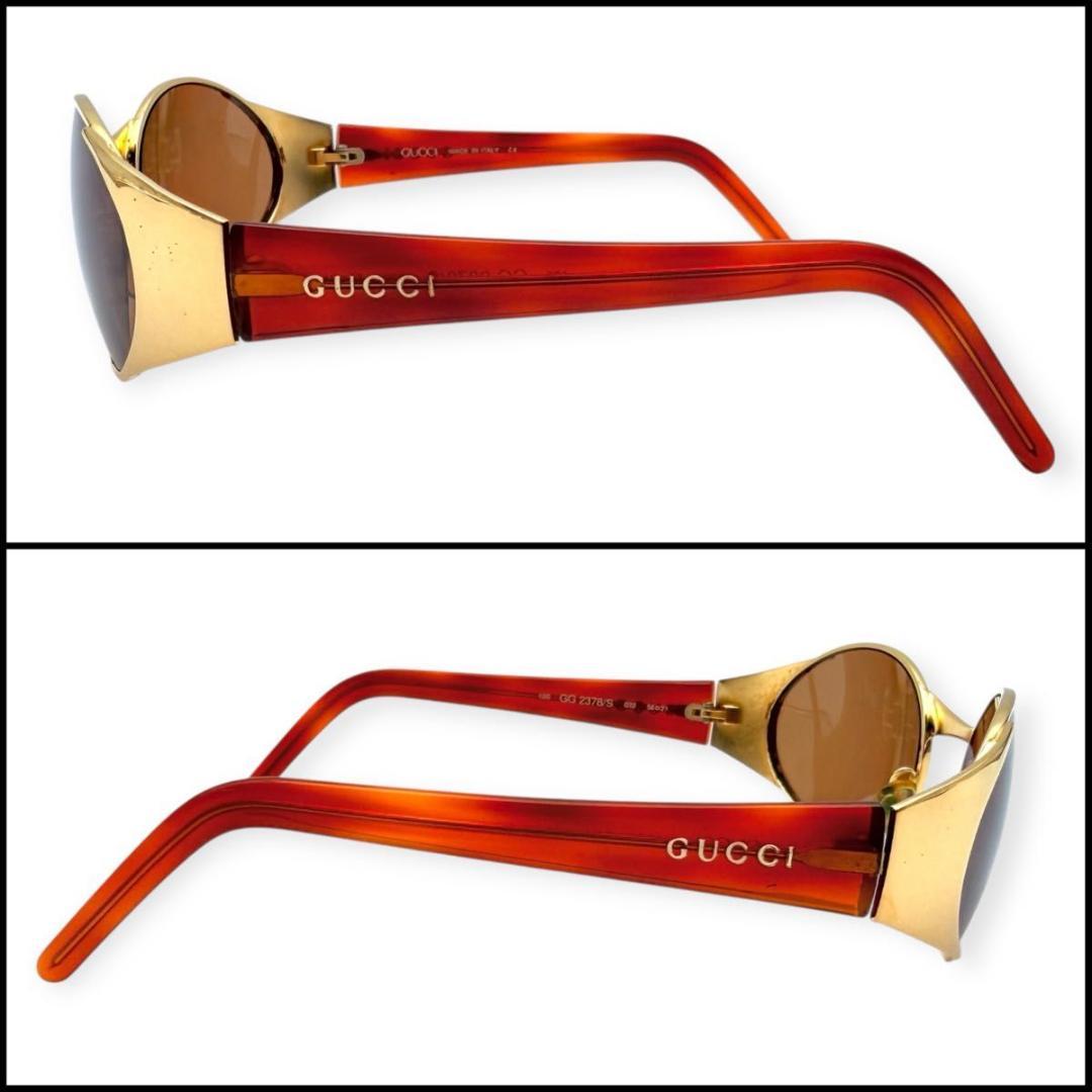 【美品】GUCCI グッチ　オーバル　サングラス　Y2K ゴールド　00s