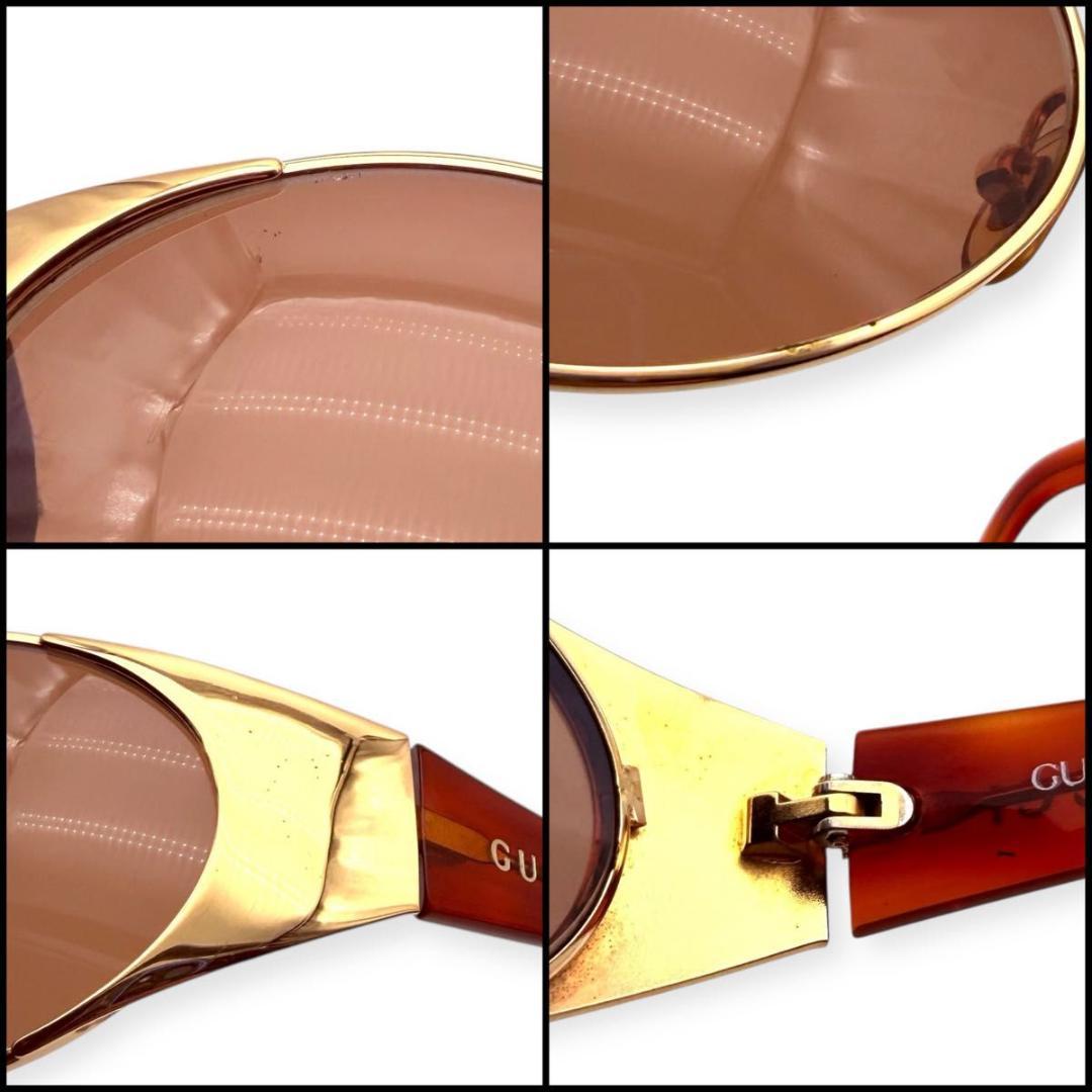 【美品】GUCCI グッチ　オーバル　サングラス　Y2K ゴールド　00s