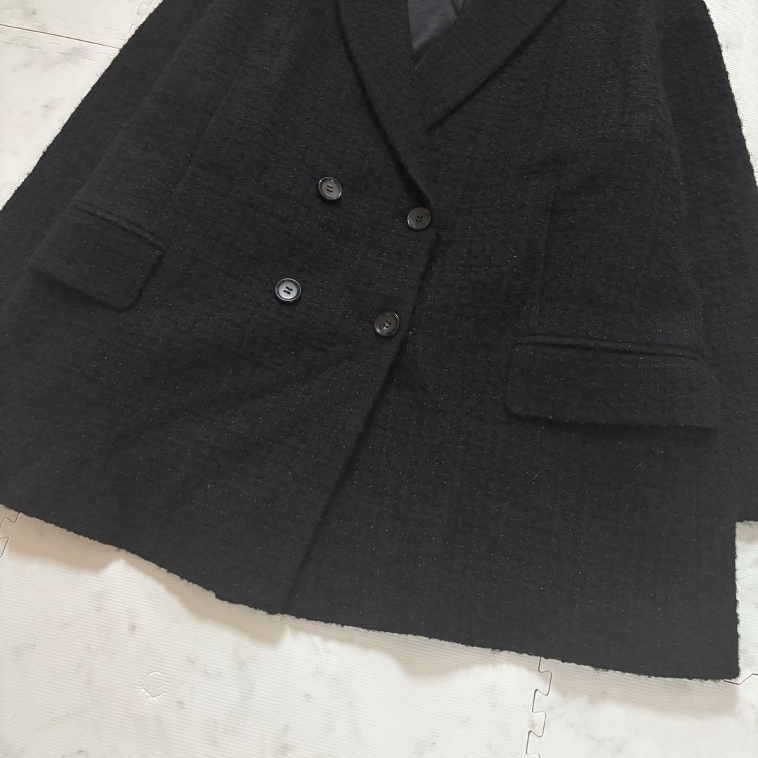 美品✨23AWドゥーズィエムクラス ツイードジャケット　アルパカ　ダブル　黒