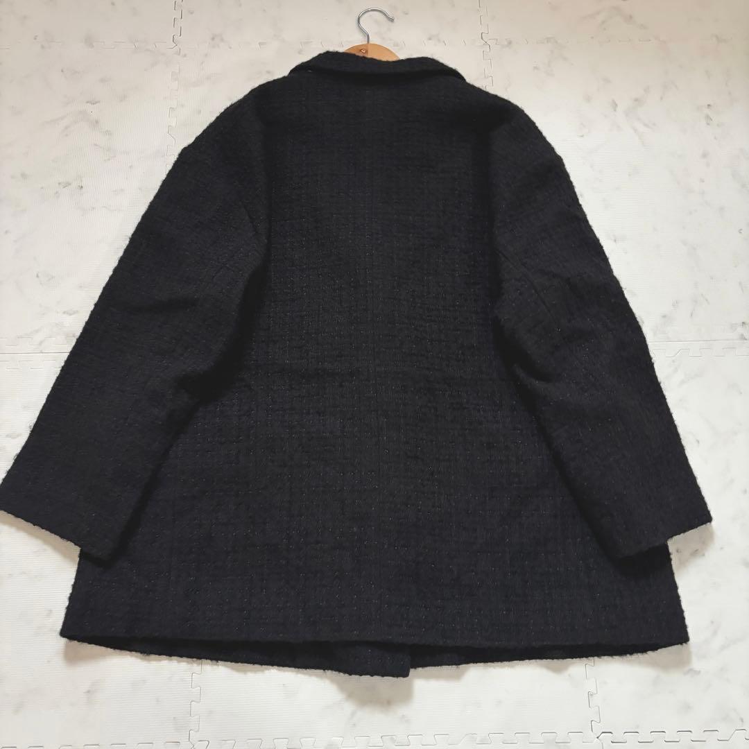 美品✨23AWドゥーズィエムクラス ツイードジャケット　アルパカ　ダブル　黒