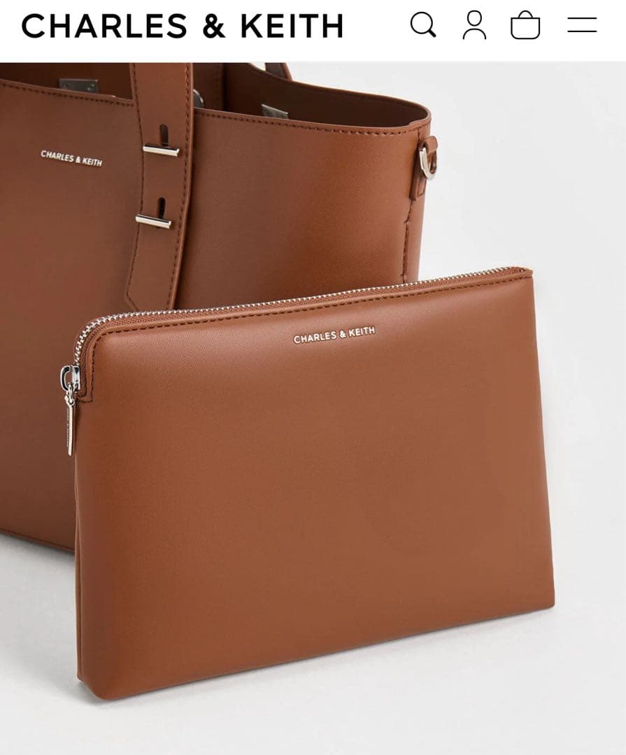 CHARLES & KEITH Shania ダブルハンドルスラウチーバッグ