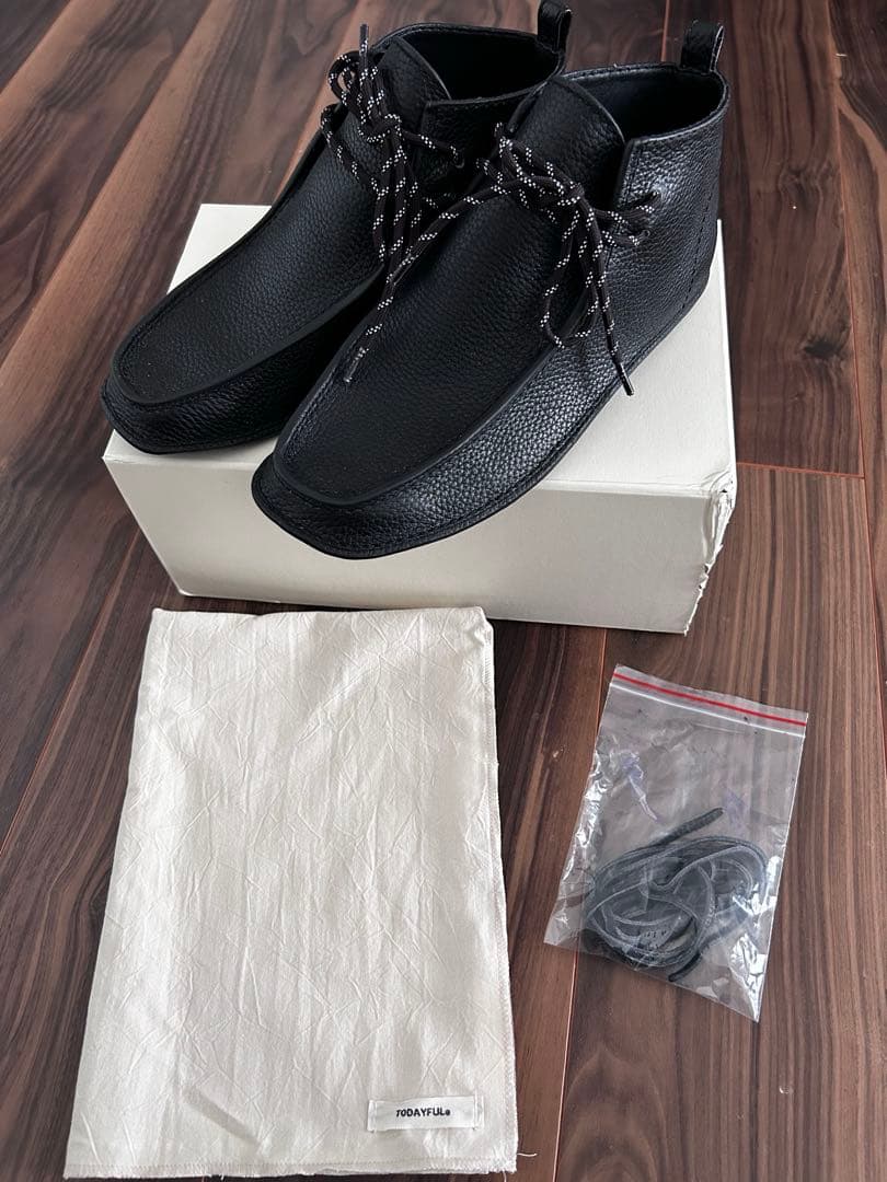 TODAYFUL レザーモカシンシューズ　BLK 靴　トゥデイフル