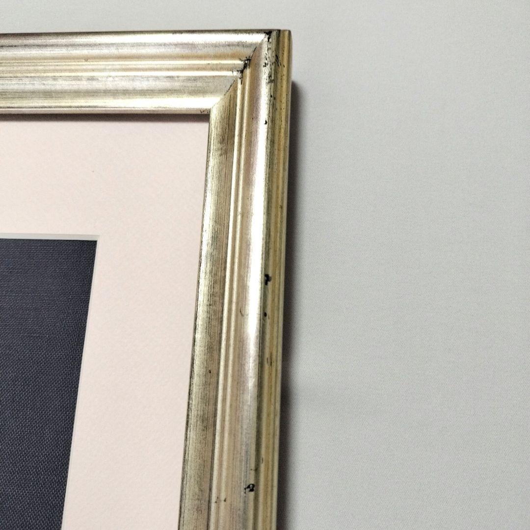 戸塚刺繍　デルフィニウムと孔雀草　フレームつき　ハンドメイド