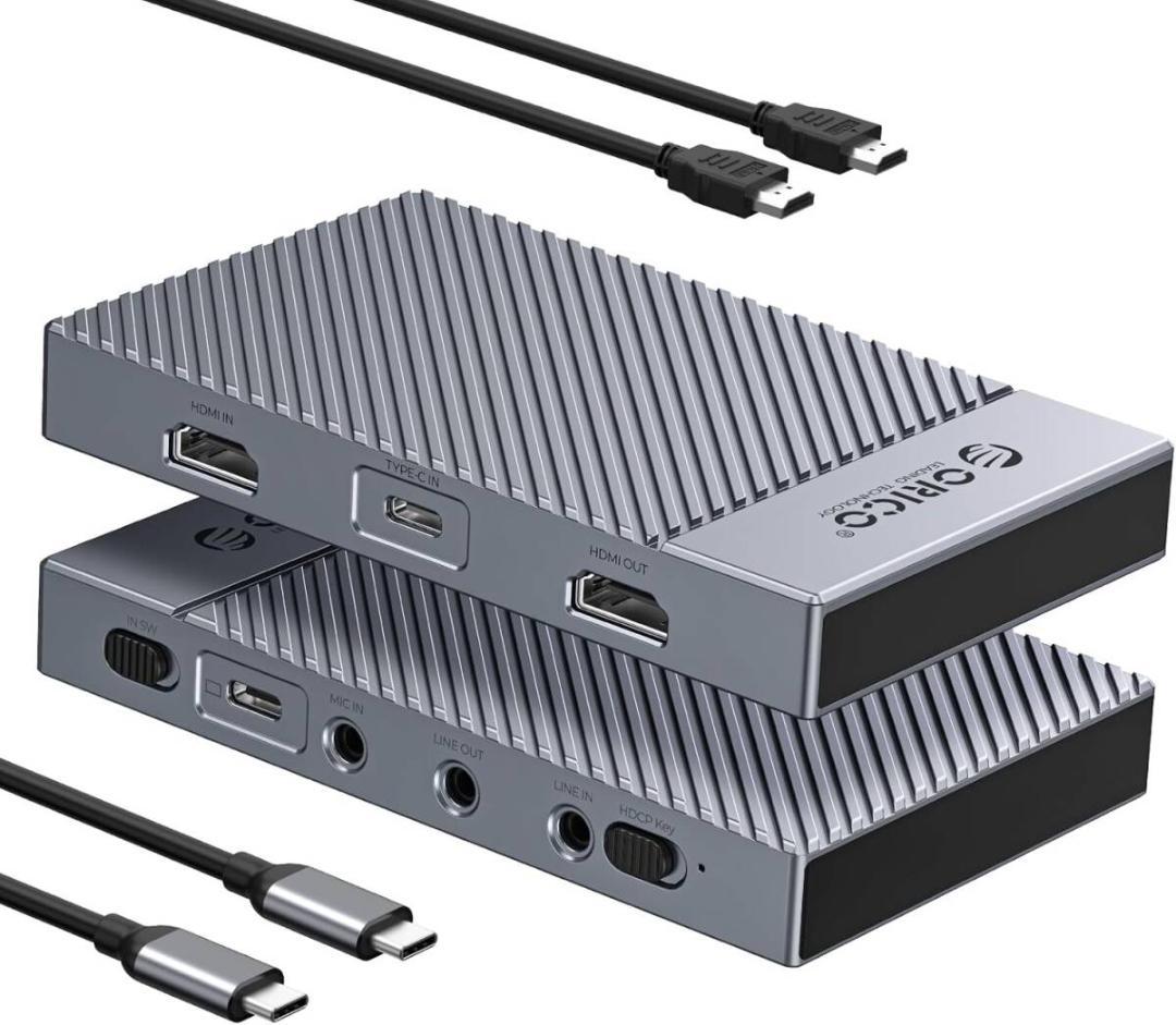 ORICO 4K@60Hz HDMI キャプチャーボード パススルー機能 HDR