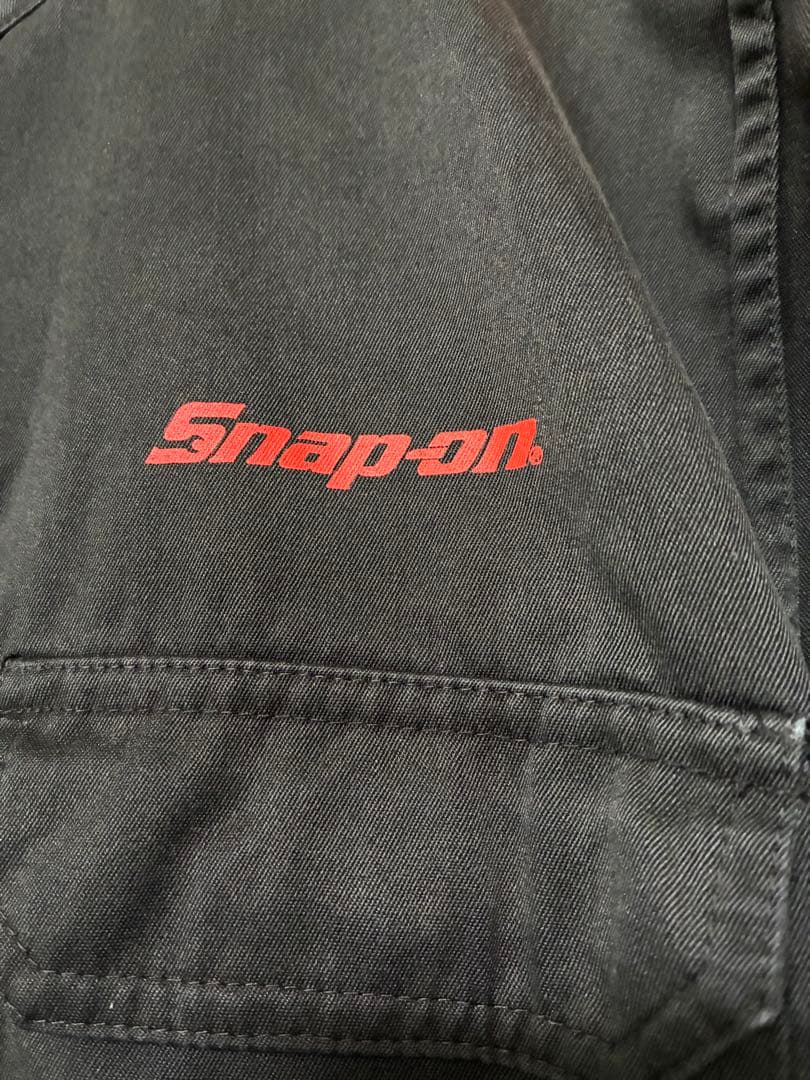 Snap-on つなぎ 黒/赤　半袖　Ｌ
