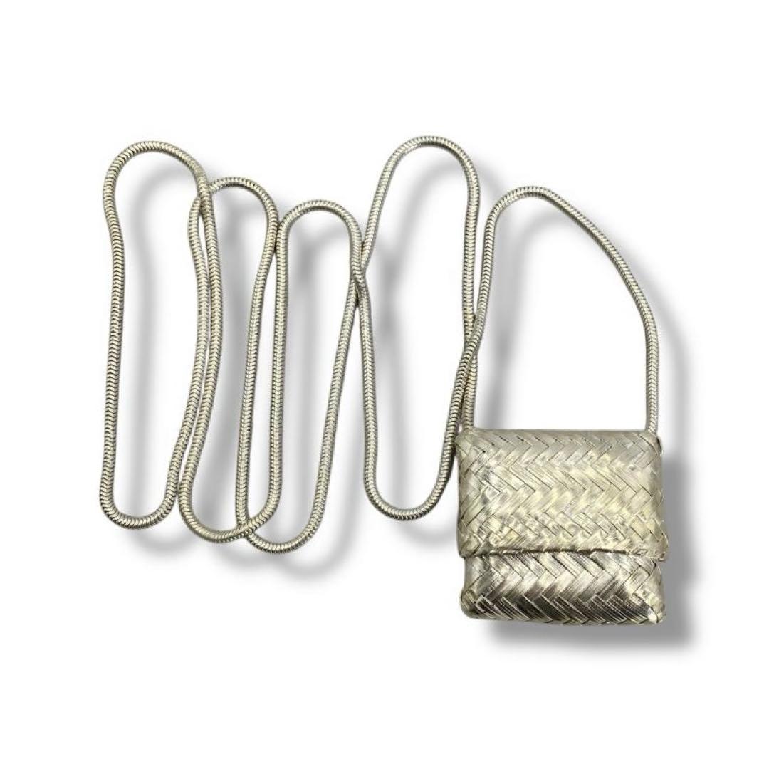 美品 ティファニー バッグ ピルケース メッシュ ネックレス Vintage