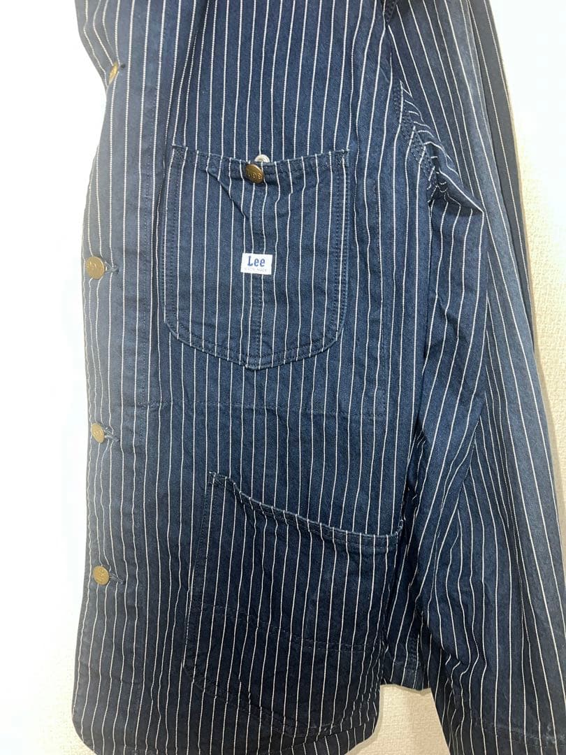 （あつさま専用) Lee ストライプ カバーオール ネイビー