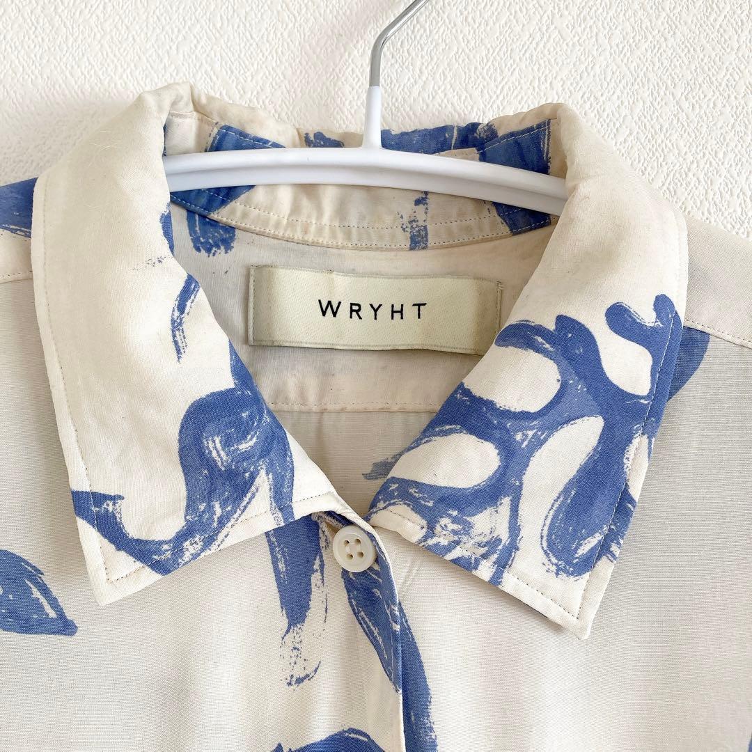 WRYHT　開襟ブラウス　ONE-PIECE COLLAR BLOUSE　青　2