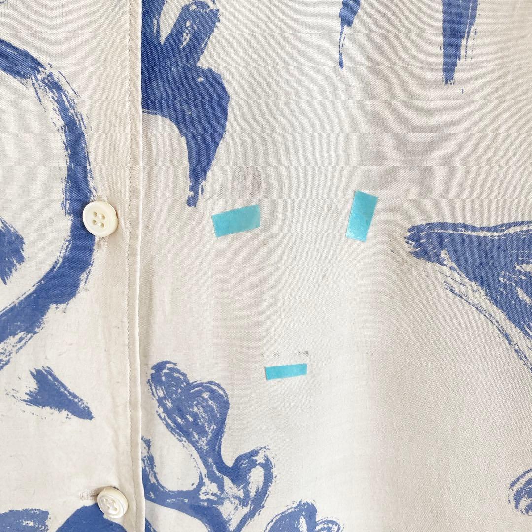 WRYHT　開襟ブラウス　ONE-PIECE COLLAR BLOUSE　青　2