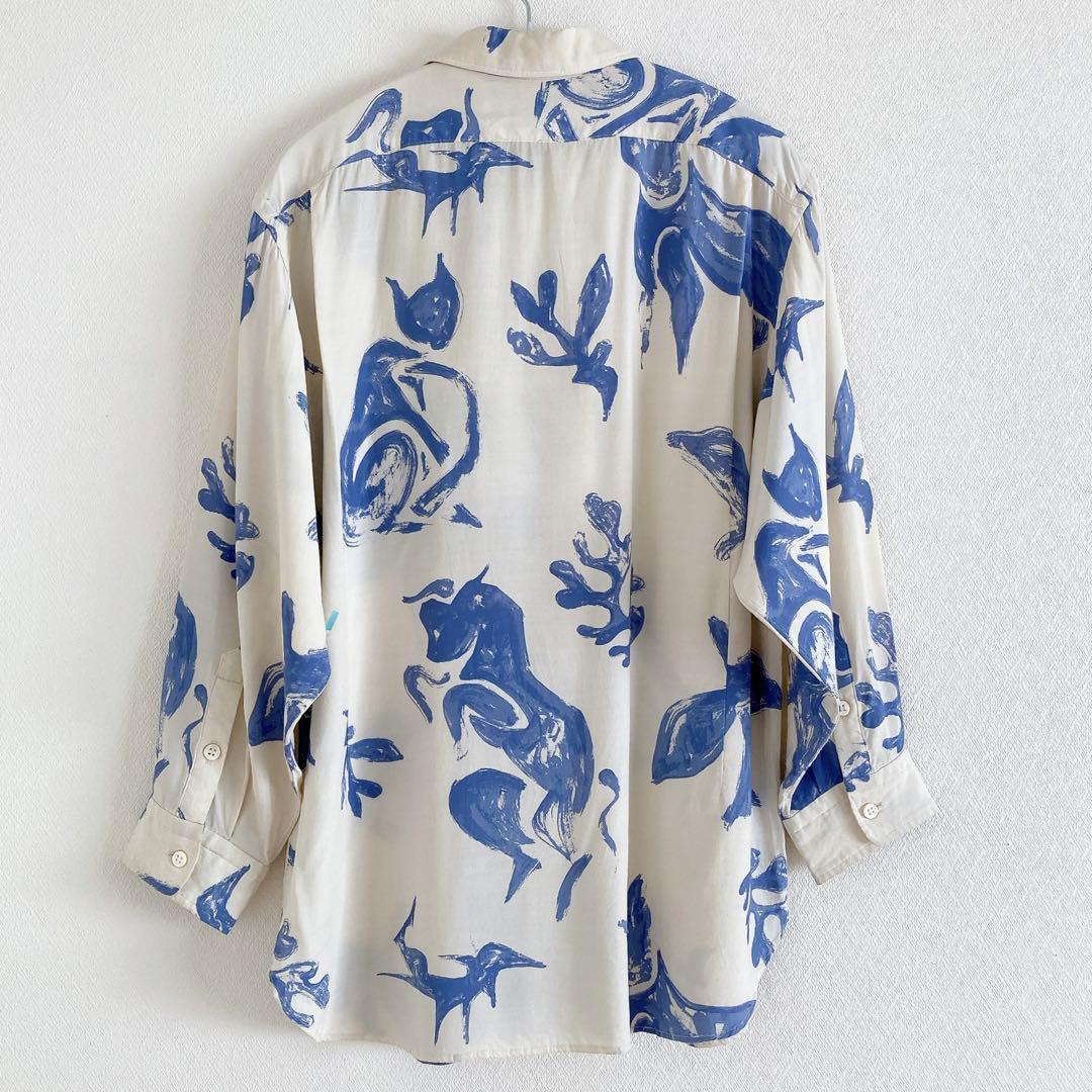 WRYHT　開襟ブラウス　ONE-PIECE COLLAR BLOUSE　青　2