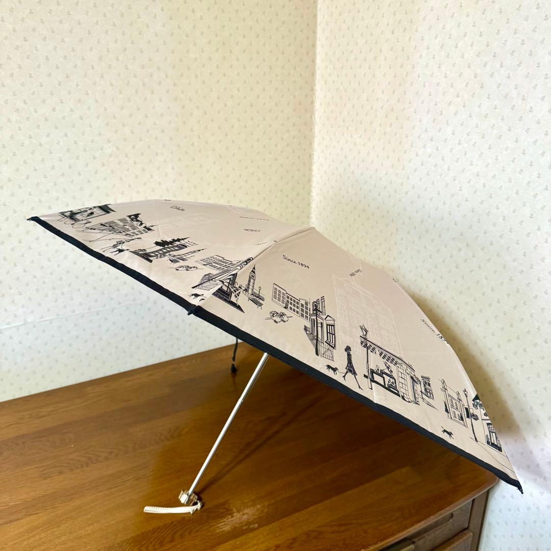 ★新品★DAKS　ダックス　晴雨兼用　折りたたみ　日傘　1級遮光　軽量　街並み