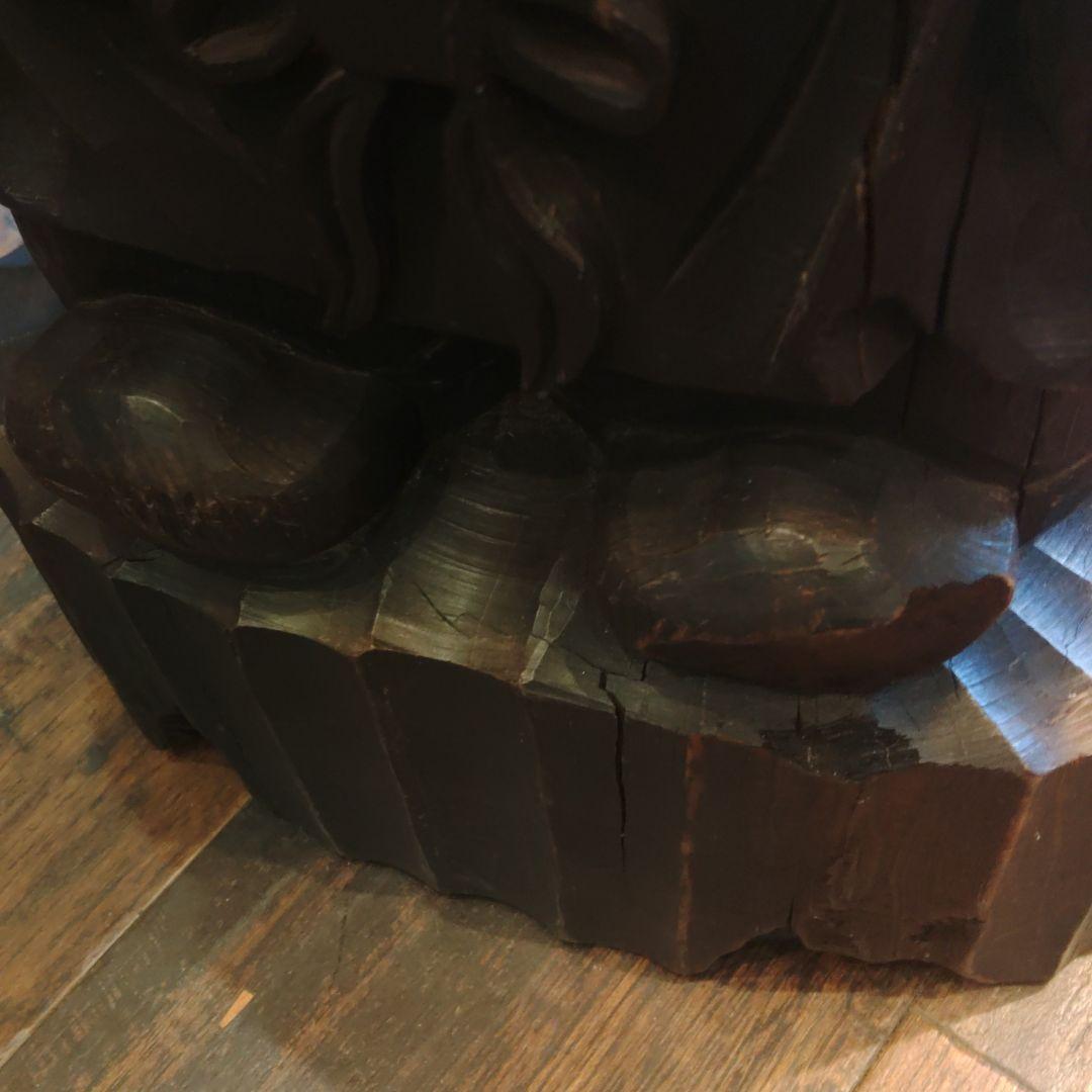 松宮順一　大黒様　木彫　置物　大型　木製　骨董　時代物