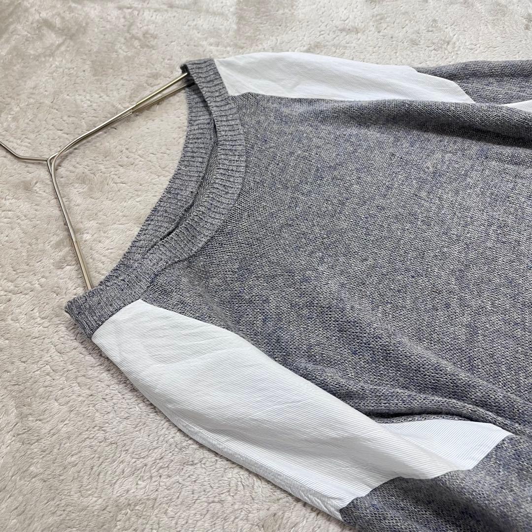 美品　ワイズ　ヨウジヤマモト　異素材切り替え　リネン　ニット　ワンピース