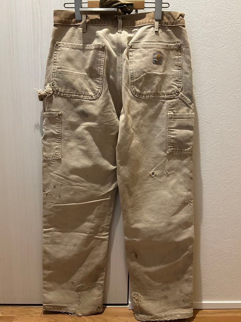 スペシャルCarhartt ダブルニー　ベージュ リペア