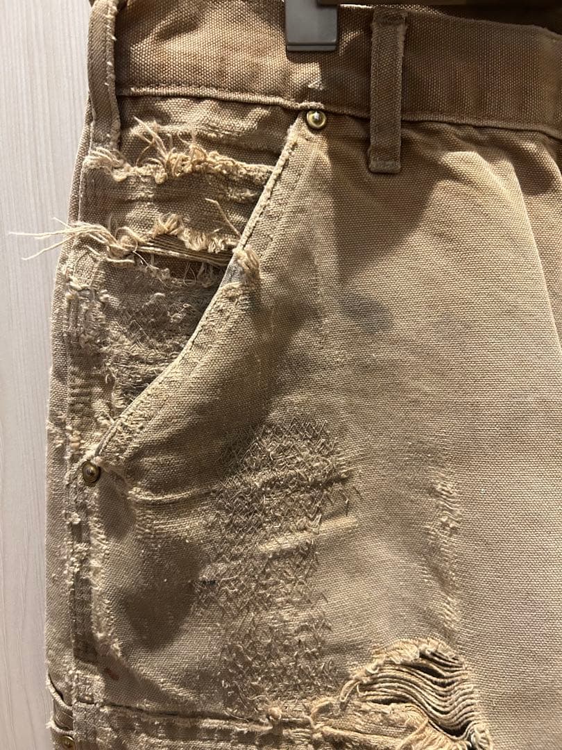 スペシャルCarhartt ダブルニー　ベージュ リペア
