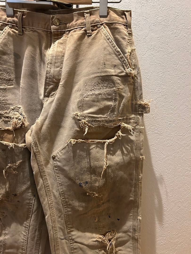 スペシャルCarhartt ダブルニー　ベージュ リペア