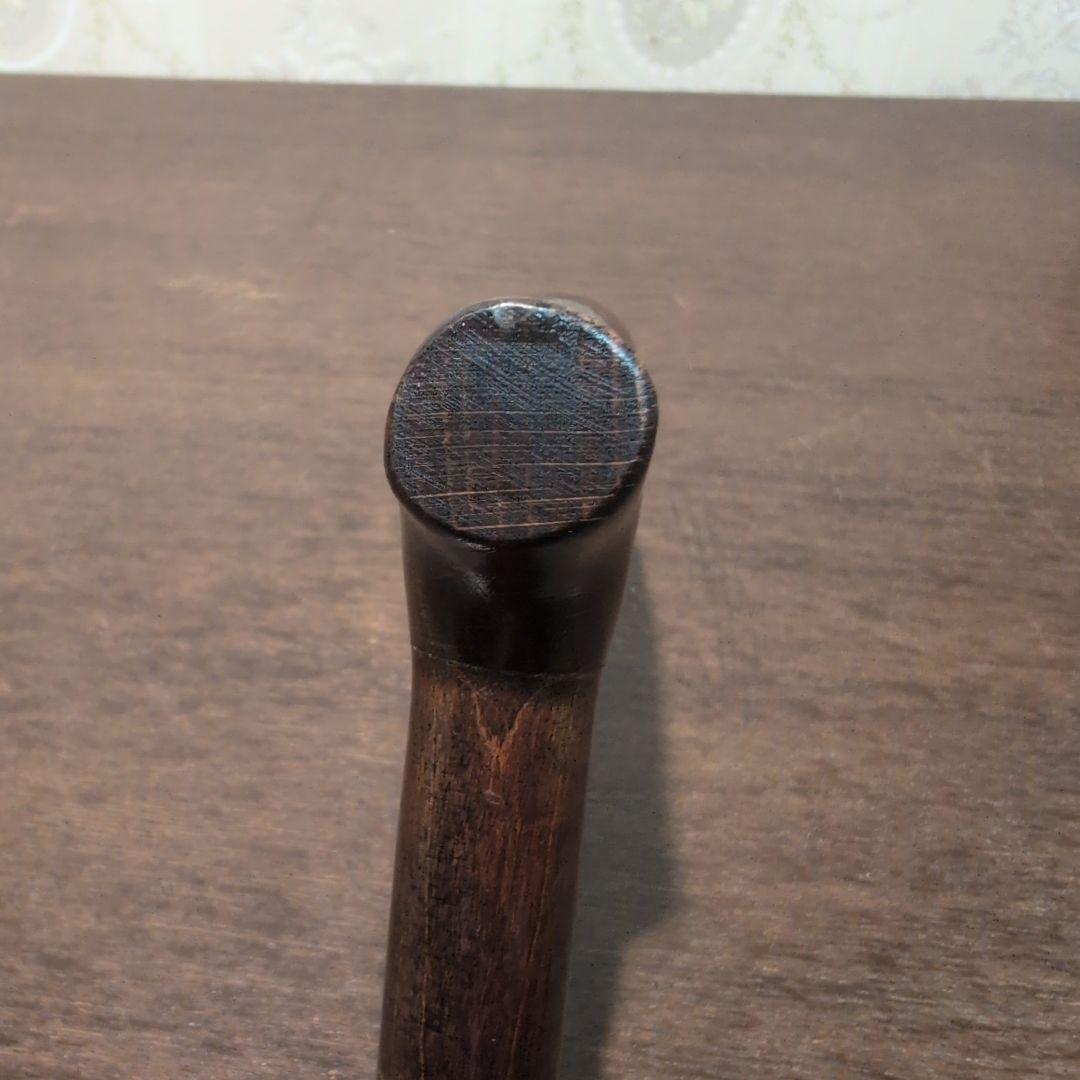 英国製 ヴィンテージ 木製 ダークブラウン杖 L字型ハンドル