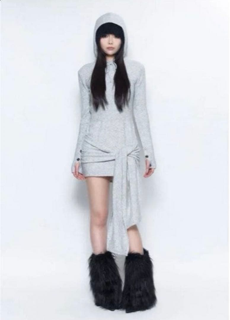 ワンピース theredthread S draped knit dress mini