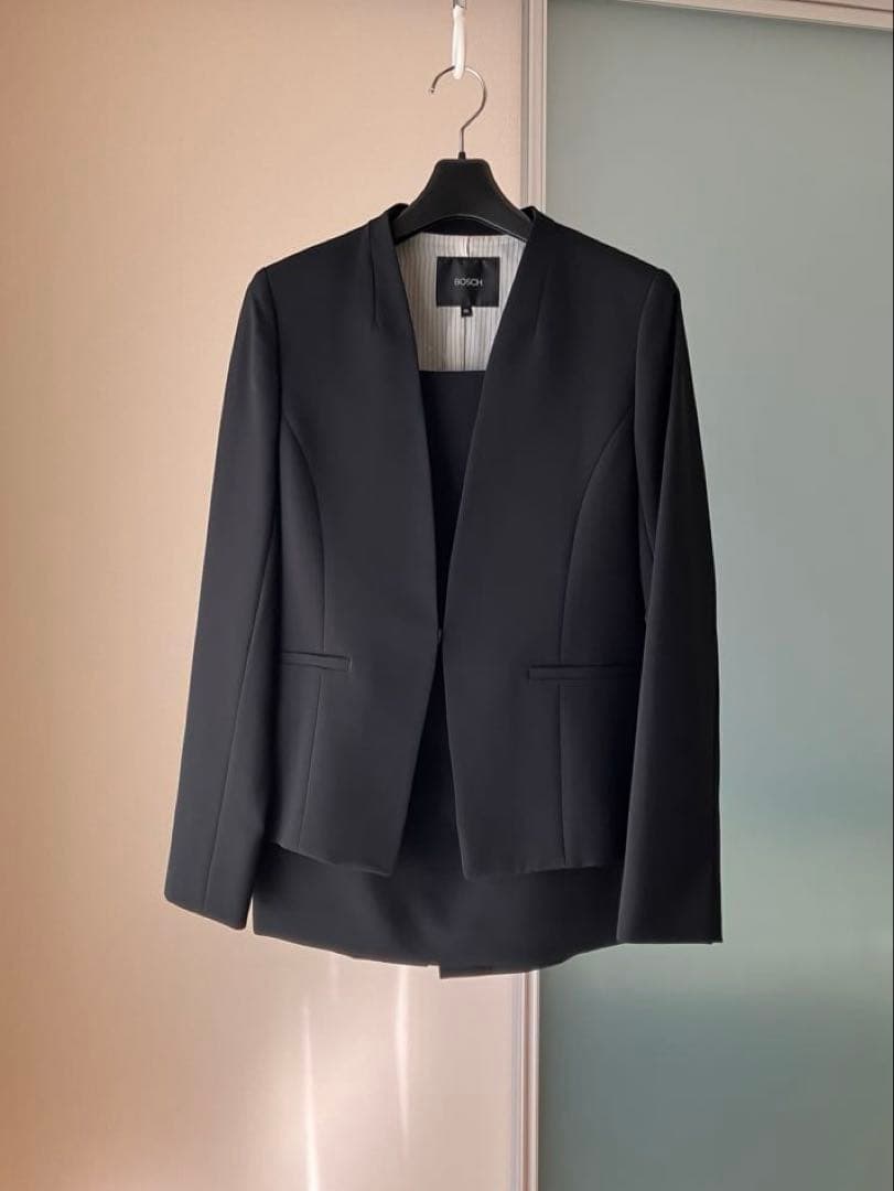 ★美品★ BOSCH セットアップスーツ ブラック ノーカラー サイズ36