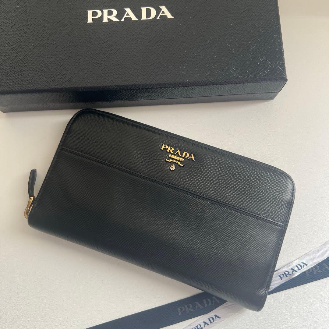 99 極上美品 PRADA プラダ 長財布 ラウンドファスナー