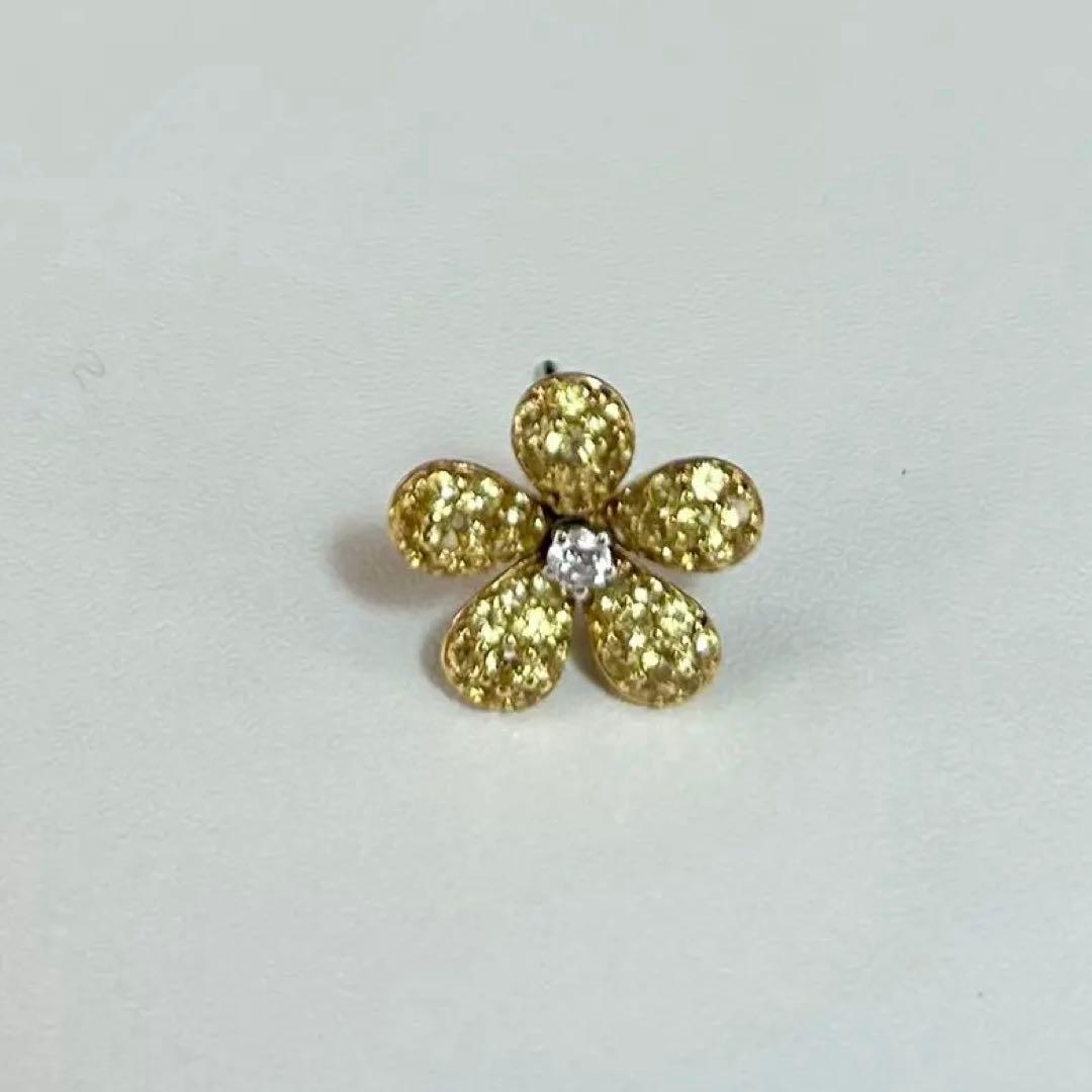 ミオハルタカ ビジュードエム　K18 お花のピアス イエロー