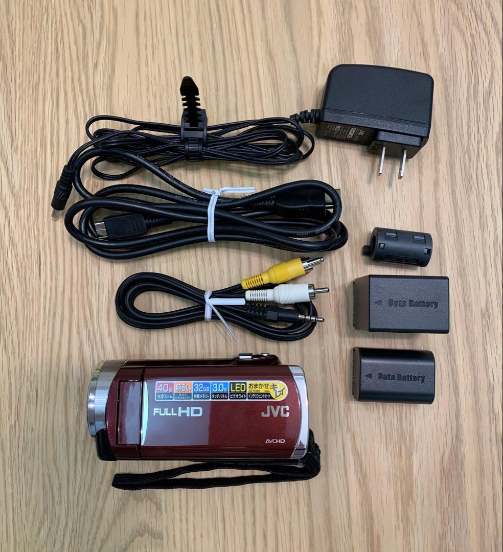 JVC Everio GZ-E265 ビデオカメラ 予備の大型バッテリー付き