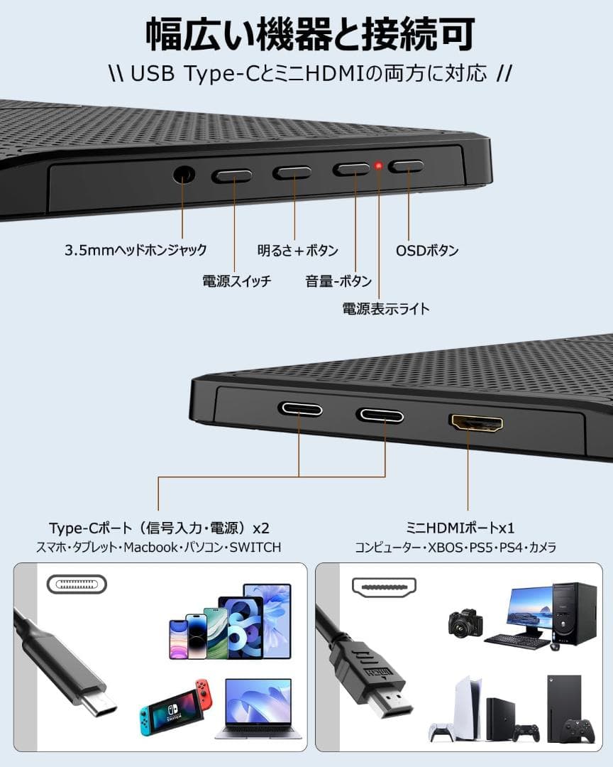 ✨1点物✨モバイルモニター 15.6インチ フルHD キックスタンド型 IPS