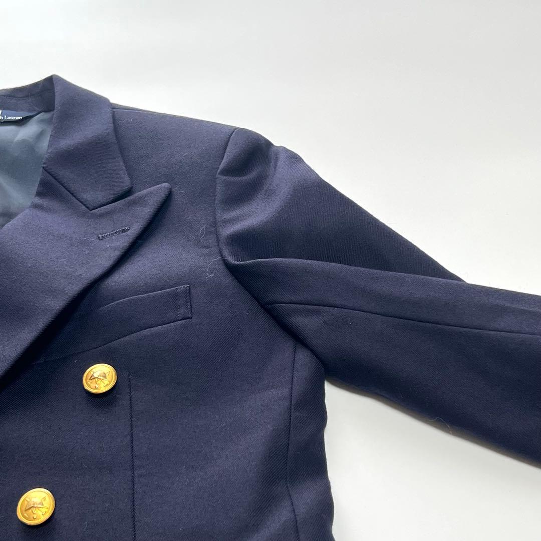【美品】ポロラルフローレン　キッズ紺ブレスーツ上下セット　金ボタン　130