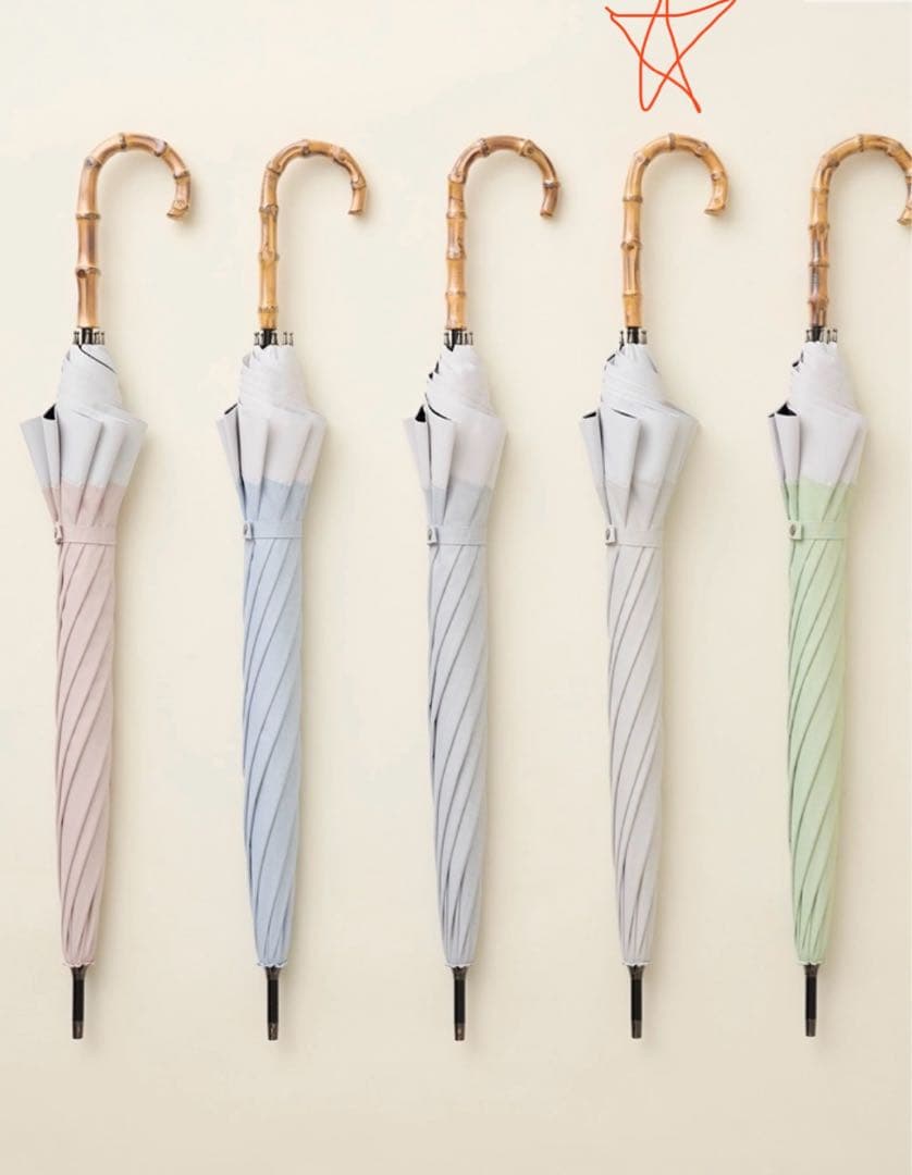 日傘 長傘 サンバリア100 コンビmoku アイボリー　M 竹手元