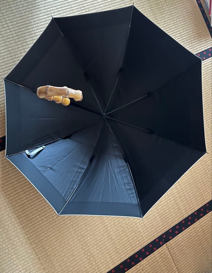 日傘 長傘 サンバリア100 コンビmoku アイボリー　M 竹手元