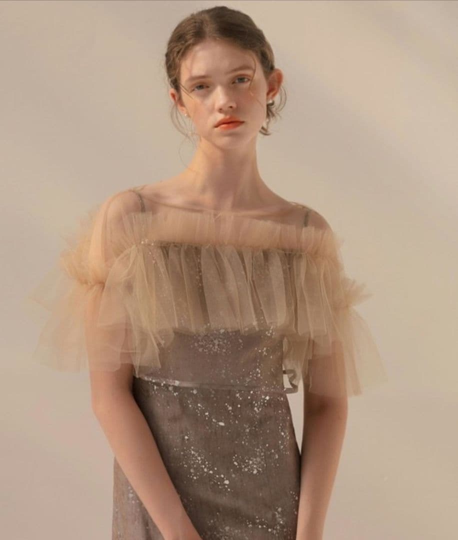 美品✨Leja チュールフリルボレロペイントマーメイドワンピースドレス