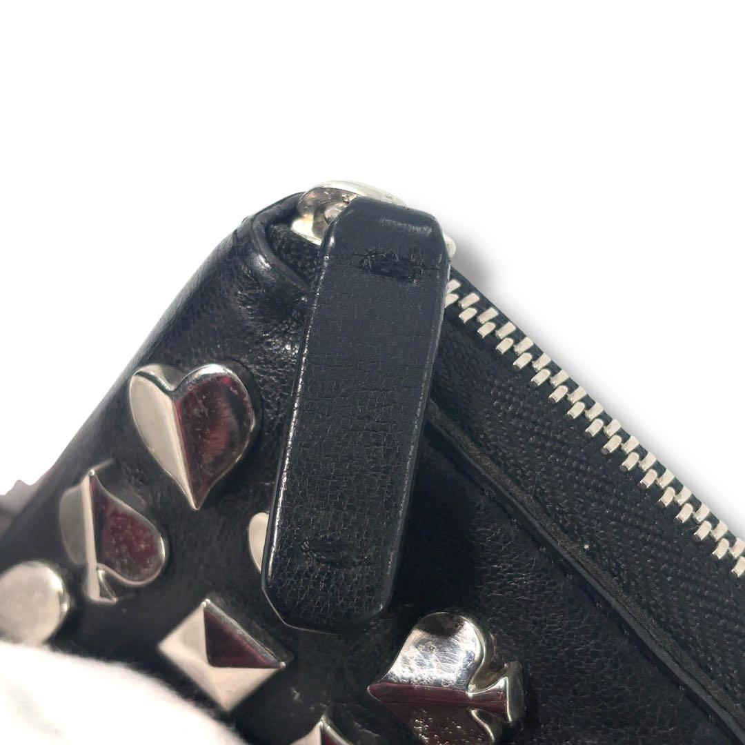 【美品】ジミーチュウ 二つ折り財布 チェーンウォレット トランプ　金具　黒