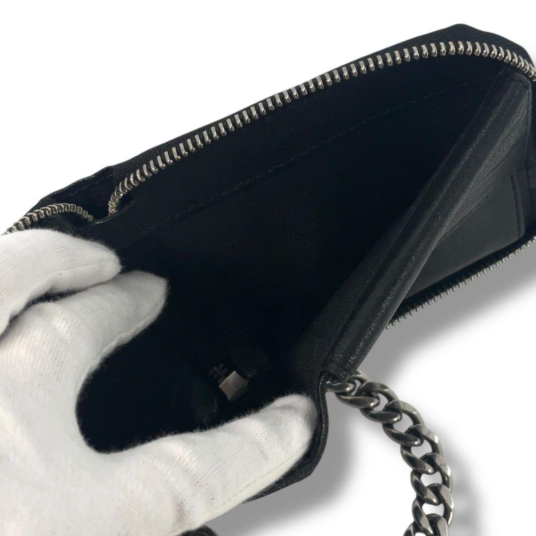 【美品】ジミーチュウ 二つ折り財布 チェーンウォレット トランプ　金具　黒