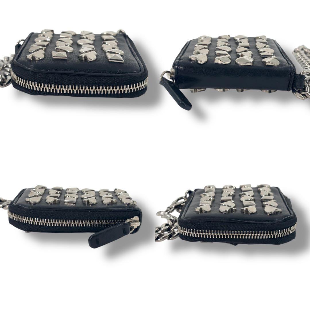 【美品】ジミーチュウ 二つ折り財布 チェーンウォレット トランプ　金具　黒