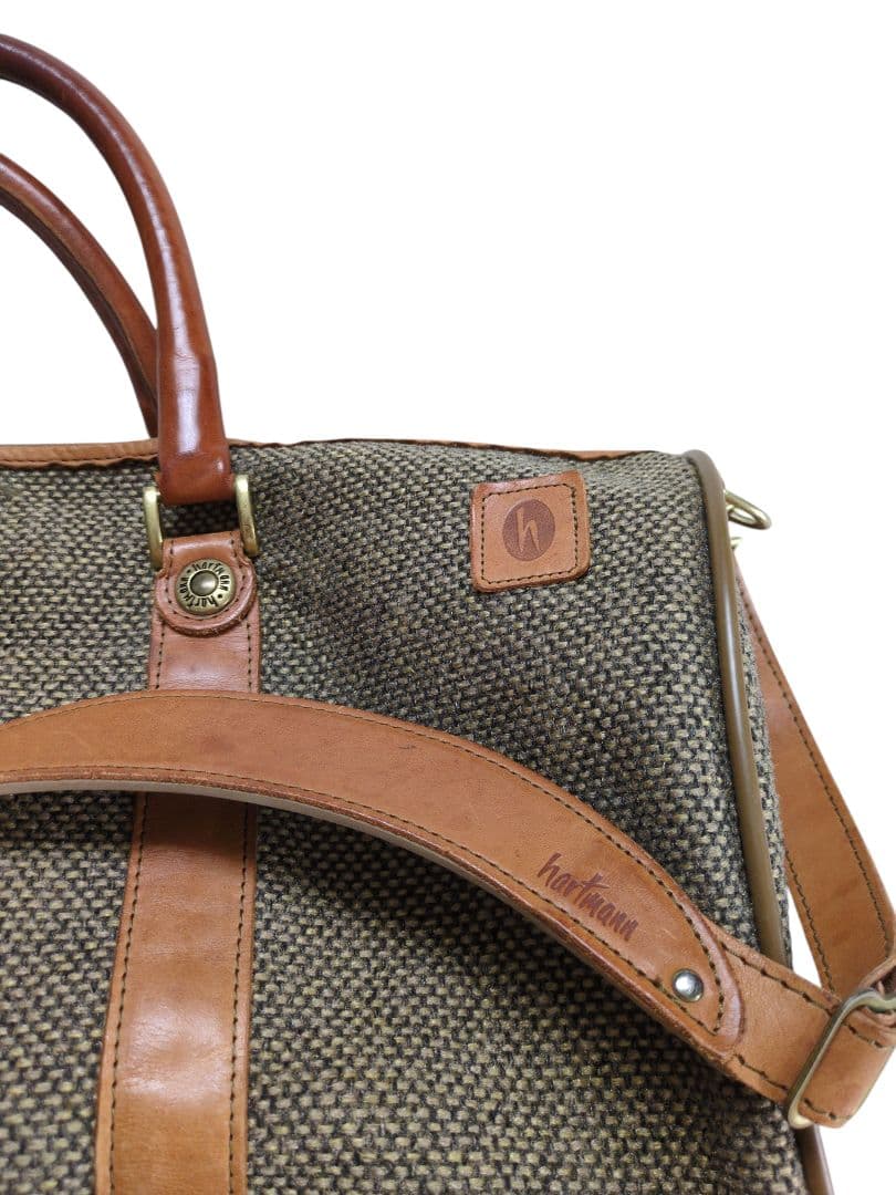 hartmann ハートマン ボストンバッグ ツイード×レザー
