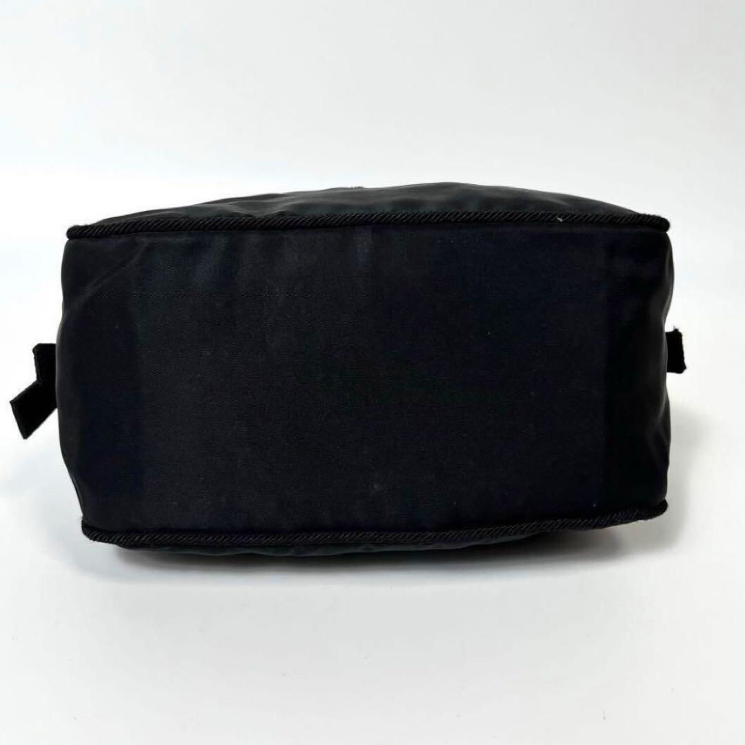 PRADA プラダ ビーズロゴ ハンドバッグ テスート ナイロン ポコノ 黒