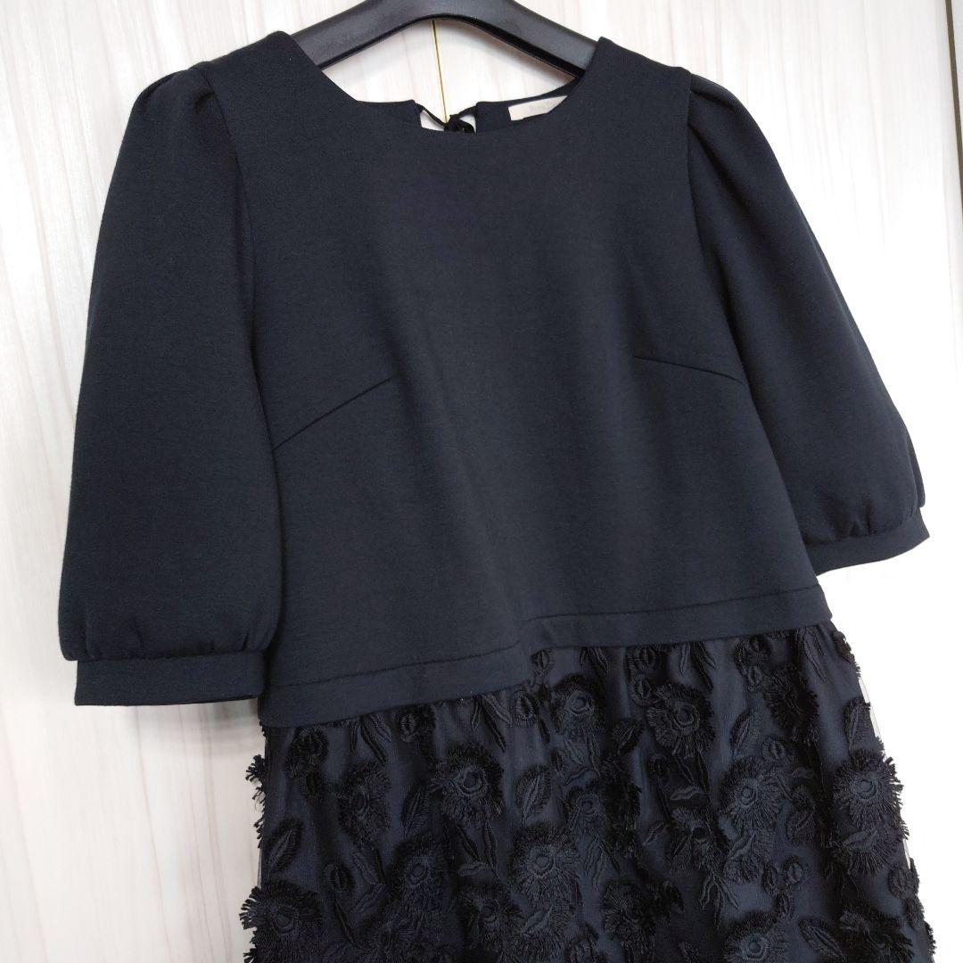 美品　大きいサイズ　ローズティアラ　3Dフラワー切り替え　チュニック