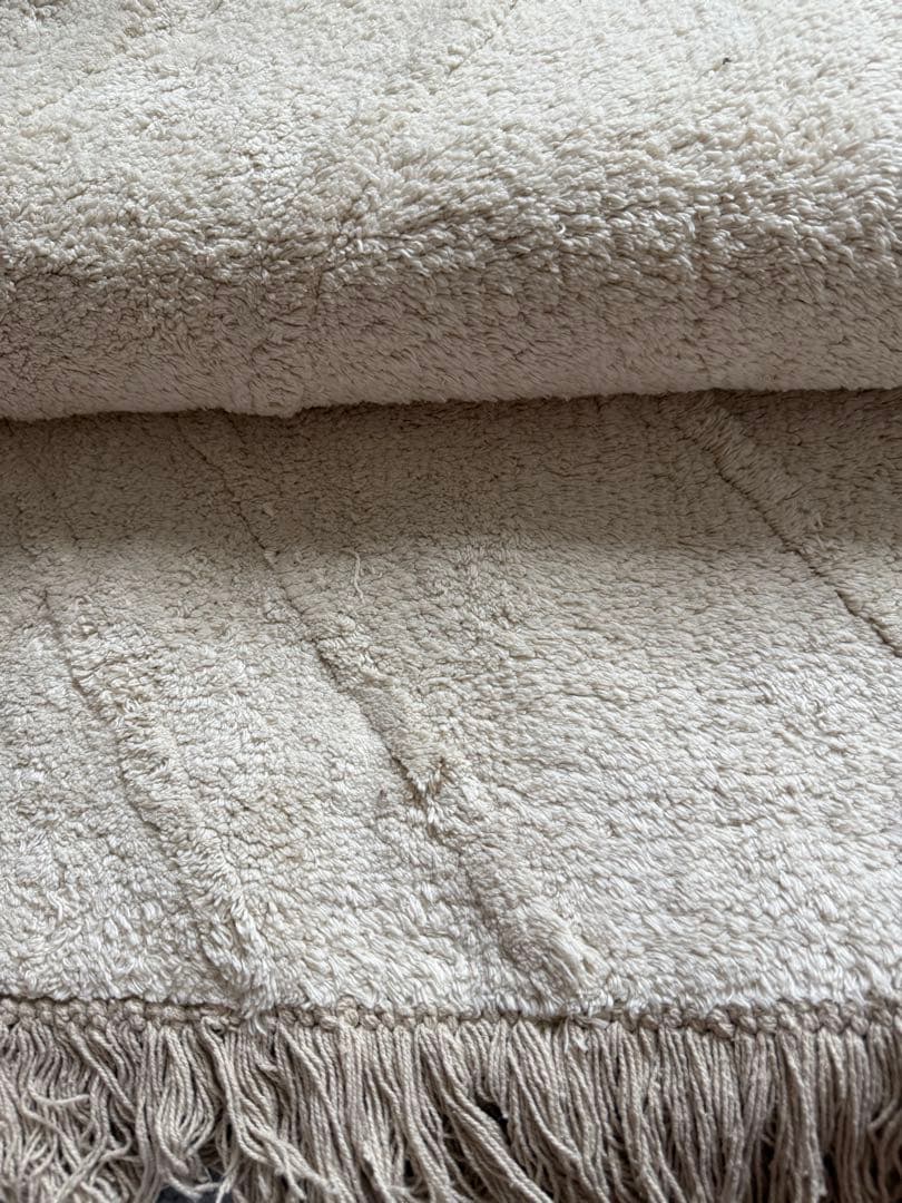 鍵*ポ様 ACTUS アクタス　アイボリー コットンラグ フリンジ付き